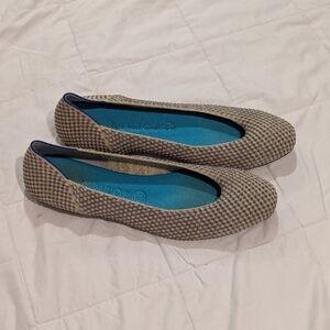 Rothy's Women's Houndstooth Flats in Brown and Blue